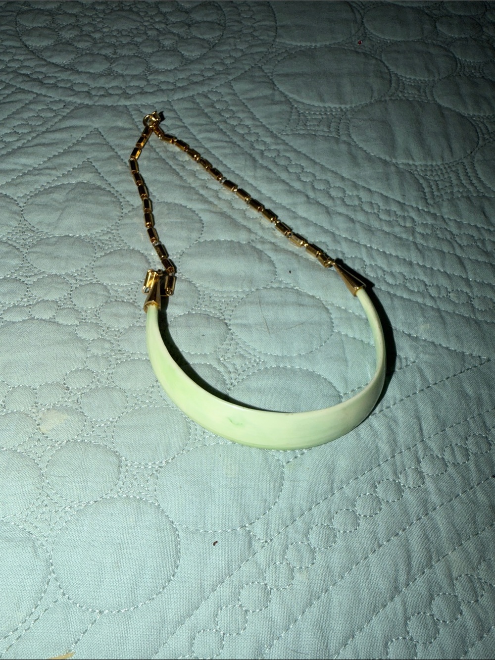 Vintage Crown Trifari White Enamel Choker Necklace Unique